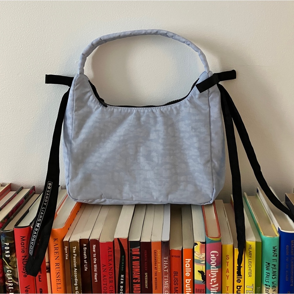 Sandy Liang Baggu Mini Bow Bag in Powder Blue
